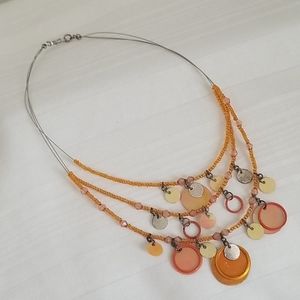 Vintage 70s Look Wire Beaded Necklace